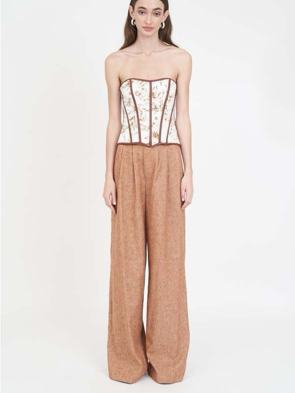 Christy Lynn Dylan Pant Size 2 Rust Brown Clay Linen Blend High Rise Wide Leg